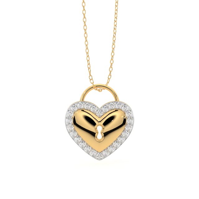 Gold Shine Heart Diamond Pendant